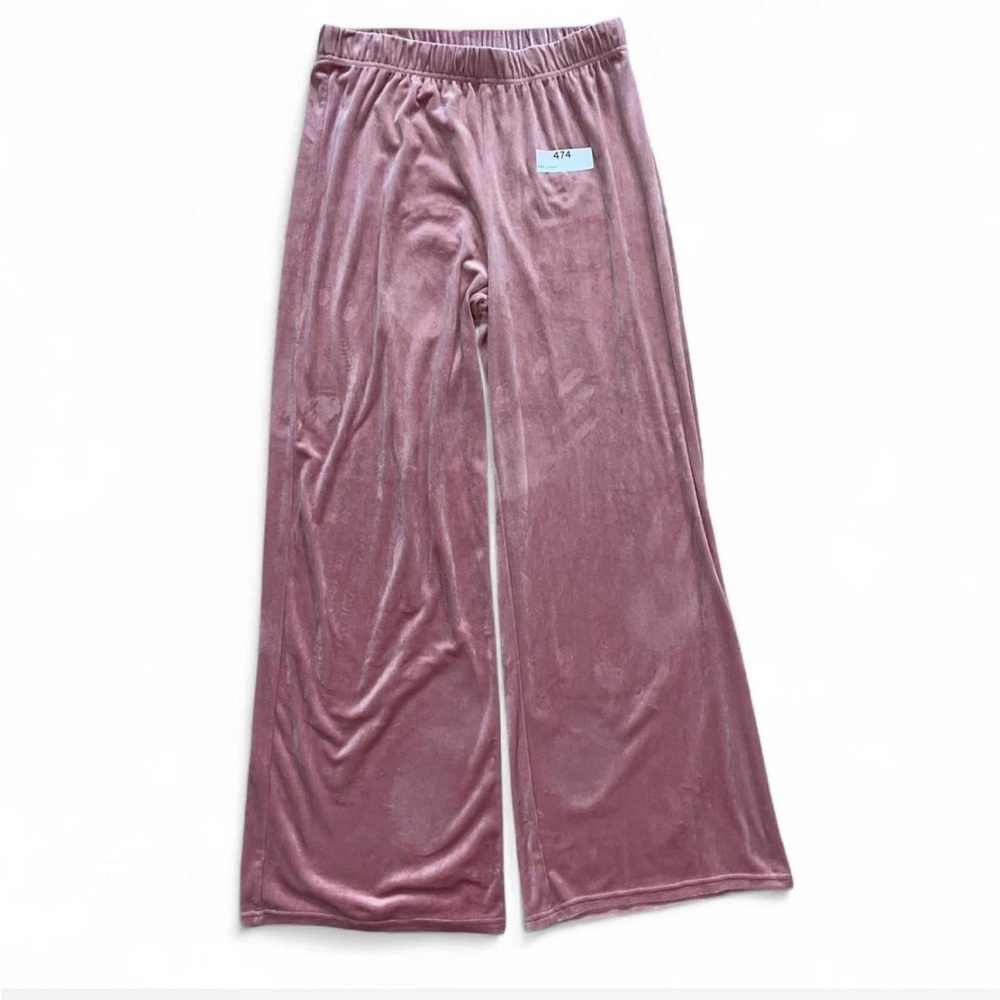 Sugar & Jade Velvet Wide Legs Lounge Pants in Mauve